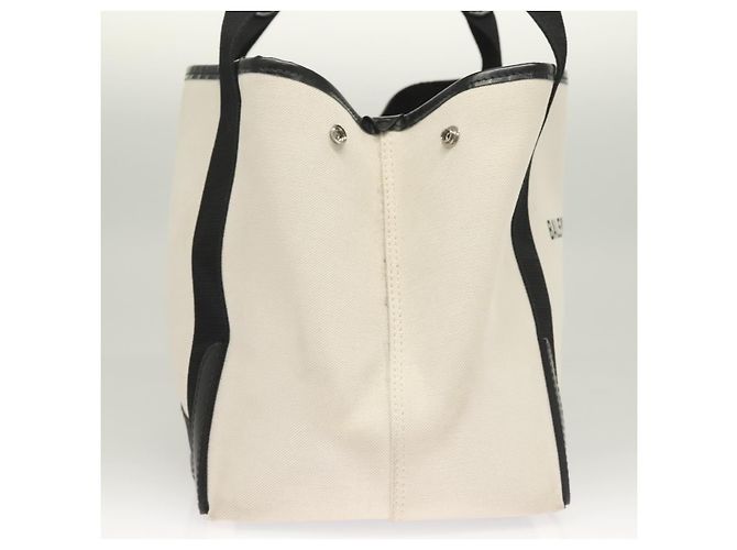 Balenciaga Navy Cabas aus Canvas mit Leder mittel Weiß - Ansicht 4