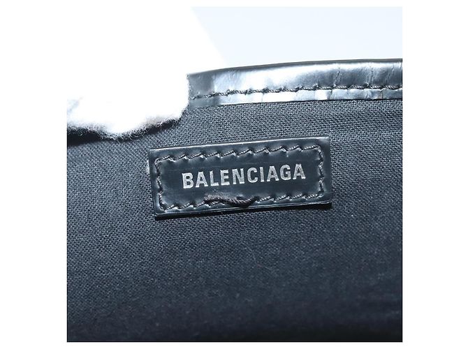 Balenciaga Navy Cabas aus Canvas mit Leder mittel Weiß - Ansicht 6