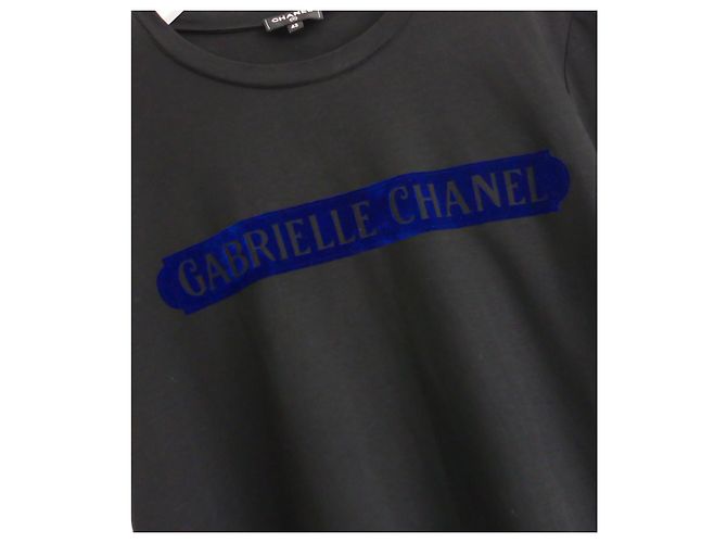 Camiseta con logo de terciopelo Chanel Gabrielle Negro - vista 2