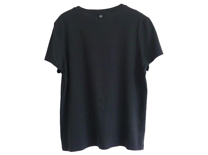 Camiseta con logo de terciopelo Chanel Gabrielle Negro - vista 3