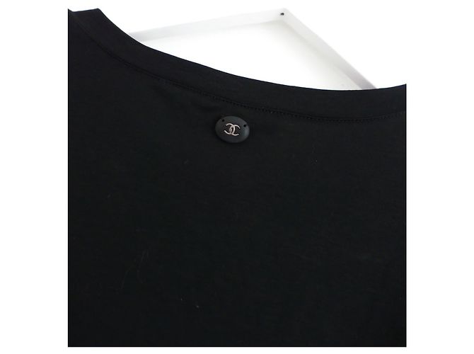 Camiseta con logo de terciopelo Chanel Gabrielle Negro - vista 4