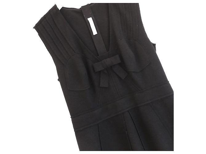 Prada Fall 2008 Black Wool Felt Corset Bust Dress - view 2