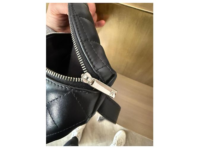 Borsa Banana Chanel Uniforme in Pelle Nera Nero - vista 7