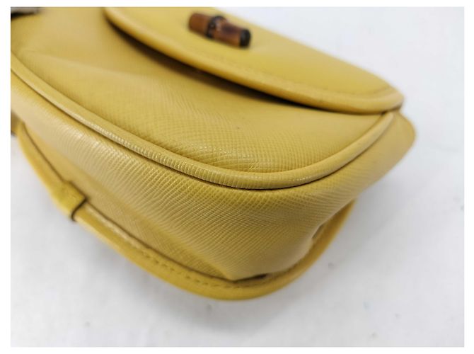 Gucci Bamboo 1947 Ledergürtel Mini Gelb - Ansicht 5