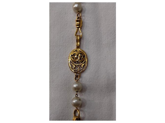 Collana Chanel di perle dorata D'oro - vista 4