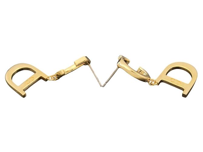 Orecchini a cerchio dorati con logo CD Monogram di Christian Dior D'oro - vista 4