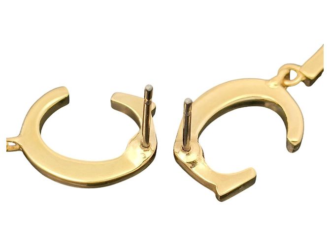 Orecchini a cerchio dorati con logo CD Monogram di Christian Dior D'oro - vista 5