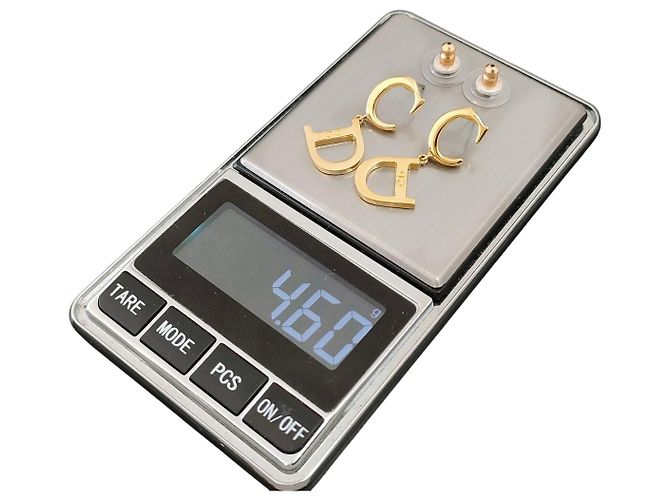 Orecchini a cerchio dorati con logo CD Monogram di Christian Dior D'oro - vista 7