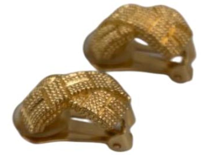 Orecchini a clip incrociati in oro giallo degli anni '80 di Christian Dior - vista 3