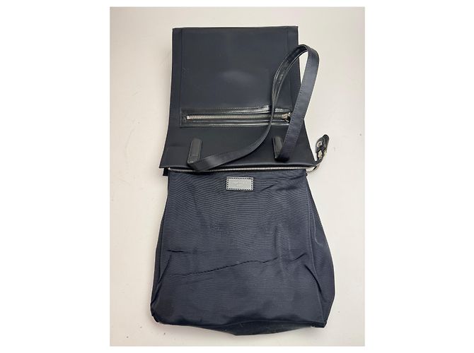 Vintage Courreges Handtasche aus Leder und Polyester schwarz - Ansicht 3