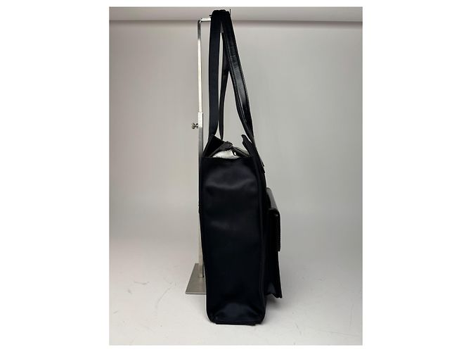 Vintage Courreges Handtasche aus Leder und Polyester schwarz - Ansicht 5