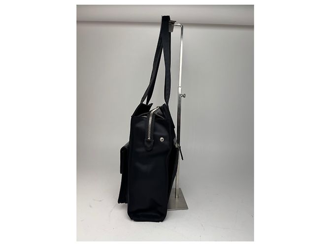 Vintage Courreges Handtasche aus Leder und Polyester schwarz - Ansicht 7