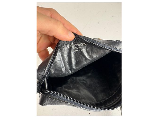 Vintage Courreges Leder Umhängetasche schwarz - Ansicht 13