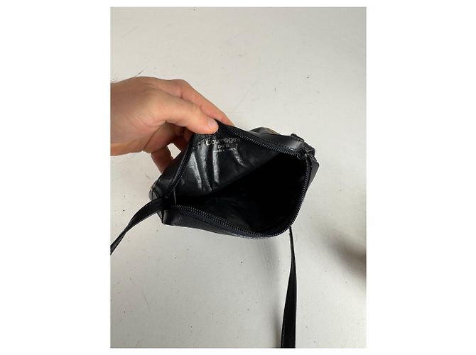 Vintage Courreges Leder Umhängetasche schwarz - Ansicht 14