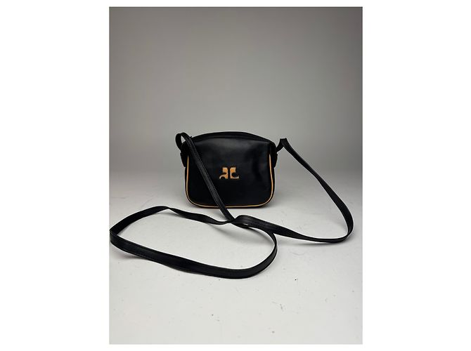 Vintage Courreges Leder Umhängetasche schwarz - Ansicht 15