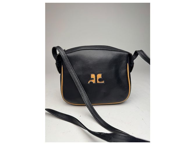 Vintage Courreges Leder Umhängetasche schwarz - Ansicht 3