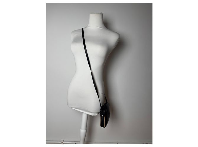 Vintage Courreges Leder Umhängetasche schwarz - Ansicht 7