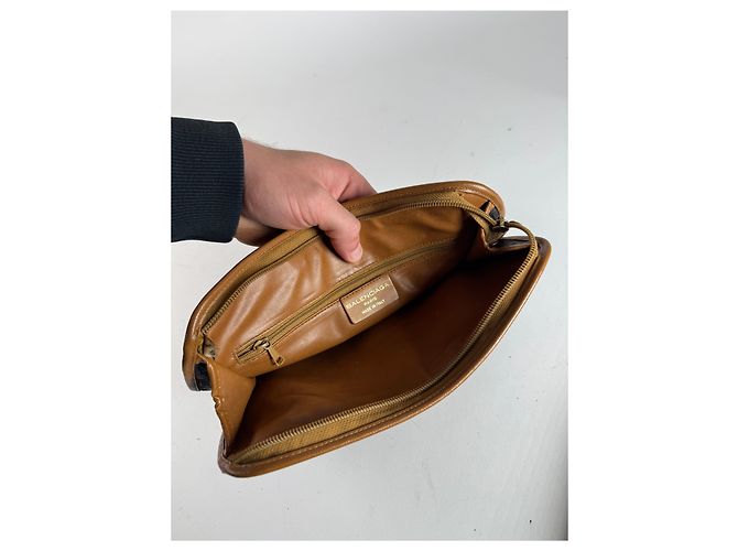 Clutch in pelle monogramma Balenciaga vintage marrone nero - vista 3