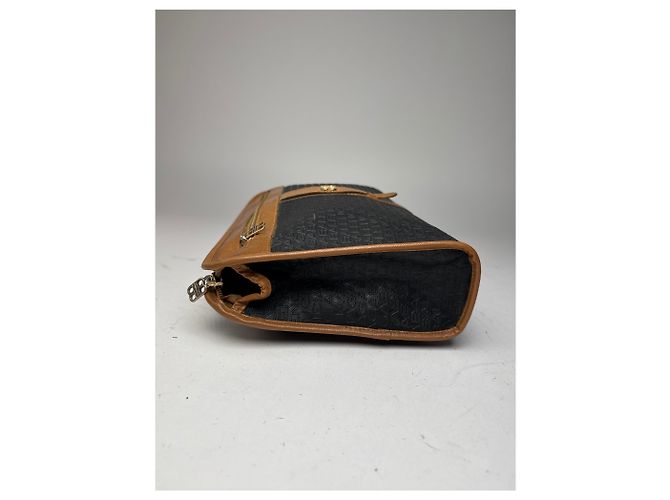 Clutch in pelle monogramma Balenciaga vintage marrone nero - vista 7