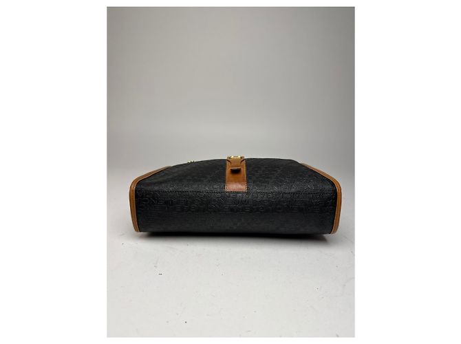 Clutch in pelle monogramma Balenciaga vintage marrone nero - vista 9