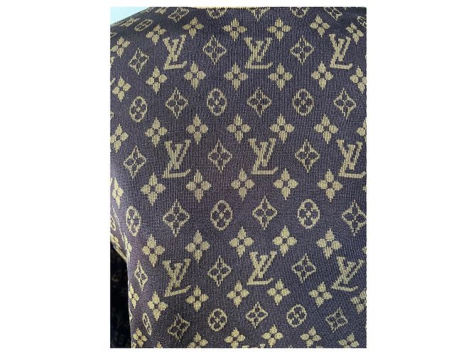 Pull à col roulé Louis Vuitton Monogramme LV Marron Soie - vue 3