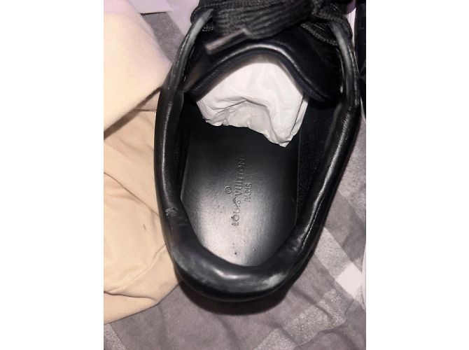 Baskets Louis Vuitton Luxemburg Noir Daim - vue 11