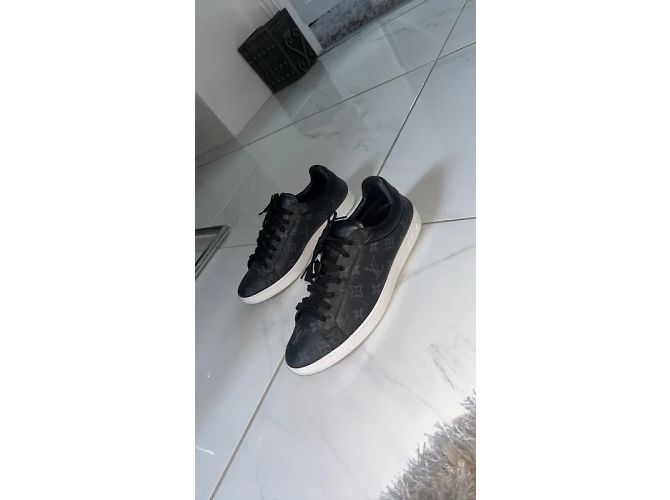 Baskets Louis Vuitton Luxemburg Noir Daim - vue 3