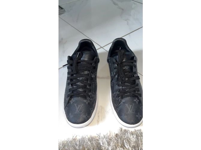 Baskets Louis Vuitton Luxemburg Noir Daim - vue 5