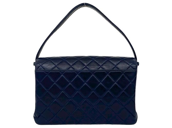 Chanel Matelassé Coco Mark Handtasche aus Lammleder Marineblau - Ansicht 3