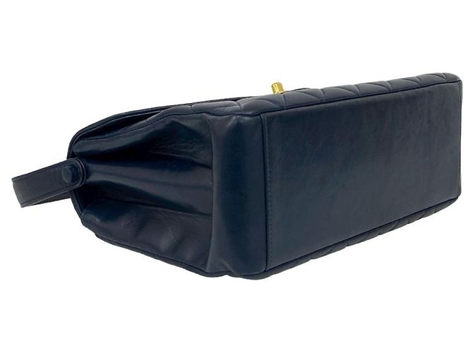 Chanel Matelassé Coco Mark Handtasche aus Lammleder Marineblau - Ansicht 7