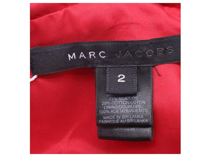 Blusa de seda burdeos con lunares y rayas en V de Marc Jacobs Roja - vista 5