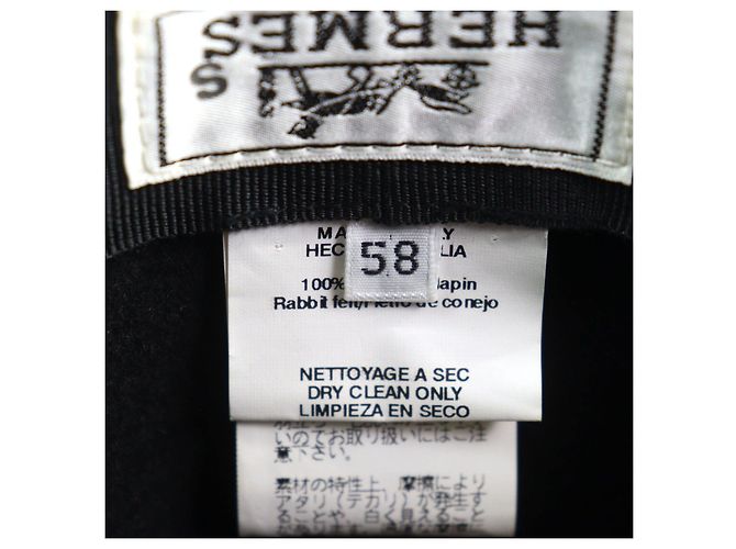 Cappello Fedora in Lana Hermès Nero - vista 10