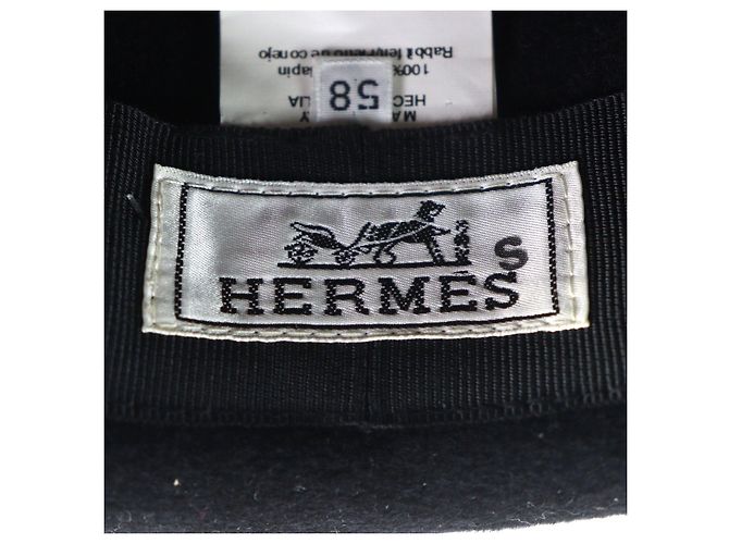 Cappello Fedora in Lana Hermès Nero - vista 8