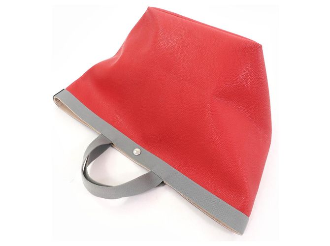 Autre Marque Herve Chapelier beschichtete Canvas-Tote-Bag Rot - Ansicht 3