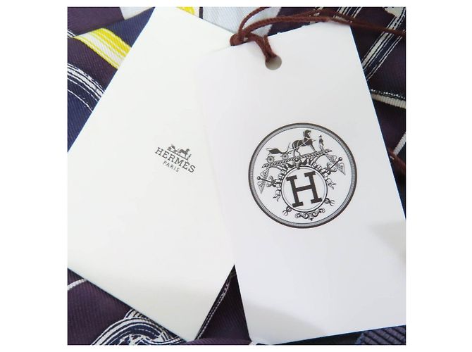 Pantalones de seda efecto caleidoscopio Hermès Azul Azul marino - vista 10