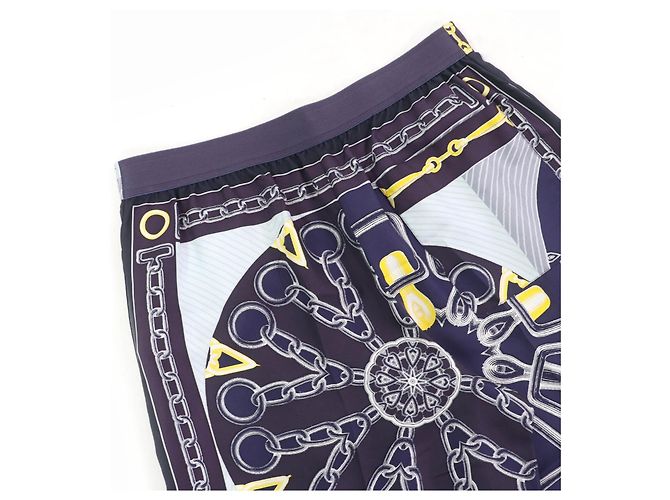 Pantalones de seda efecto caleidoscopio Hermès Azul Azul marino - vista 4