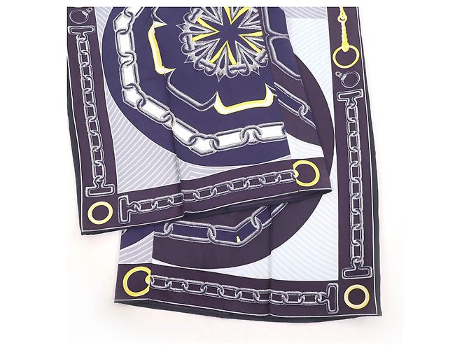 Pantalones de seda efecto caleidoscopio Hermès Azul Azul marino - vista 5