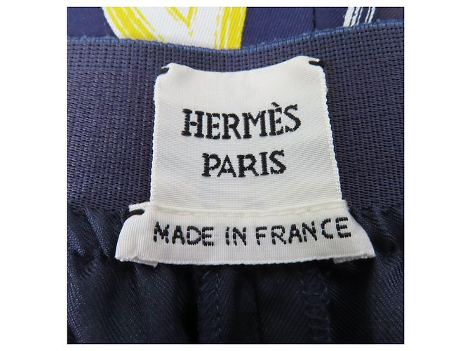 Pantalones de seda efecto caleidoscopio Hermès Azul Azul marino - vista 6