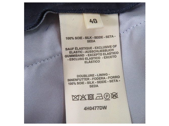 Pantalones de seda efecto caleidoscopio Hermès Azul Azul marino - vista 7