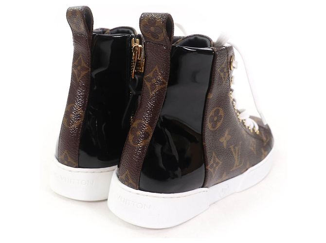 Sneakers Alte in Pelle Louis Vuitton Marrone Nero - vista 3