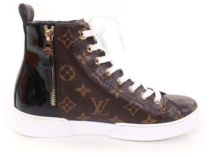 Sneakers Alte in Pelle Louis Vuitton Marrone Nero - vista 6