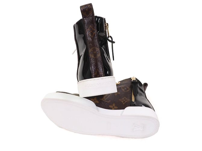 Sneakers Alte in Pelle Louis Vuitton Marrone Nero - vista 7
