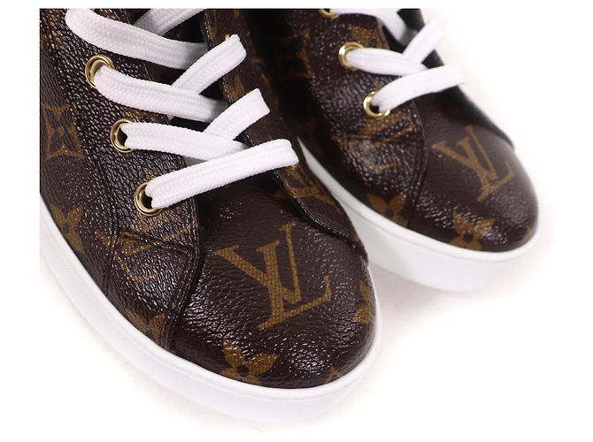 Sneakers Alte in Pelle Louis Vuitton Marrone Nero - vista 8