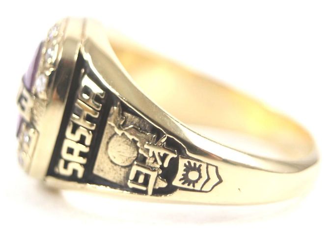 Autre Marque JOSTENS Au750 Diamant Farbsteinring Golden - Ansicht 2