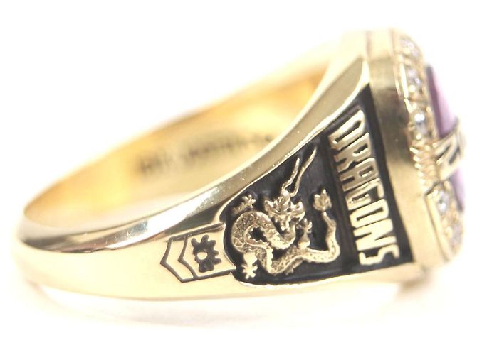Autre Marque JOSTENS Au750 Diamant Farbsteinring Golden - Ansicht 4