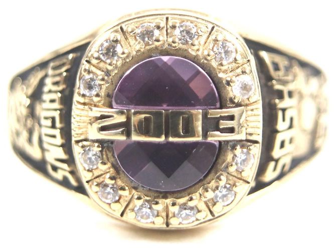 Autre Marque JOSTENS Au750 Diamant Farbsteinring Golden - Ansicht 5