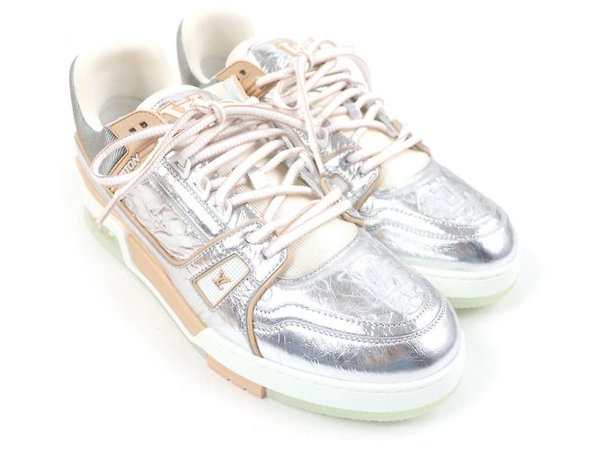 Ledersneaker Louis Vuitton LV Trainer Line Silber - Ansicht 3