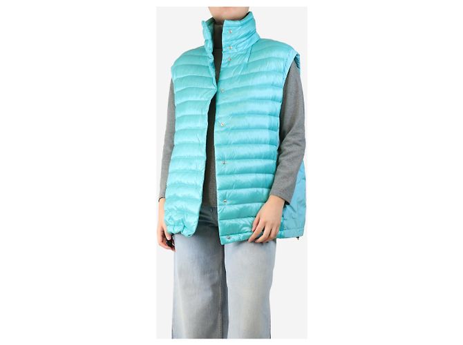 Herno Turquoise ultralight nylon vest - size UK 8 - view 3