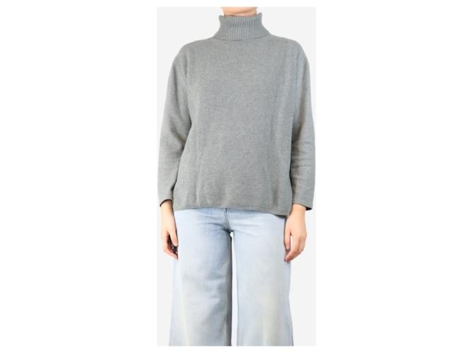 Autre Marque Grüner gerippter Kaschmir-Rollkragenpullover - Größe UK 16 - Ansicht 3