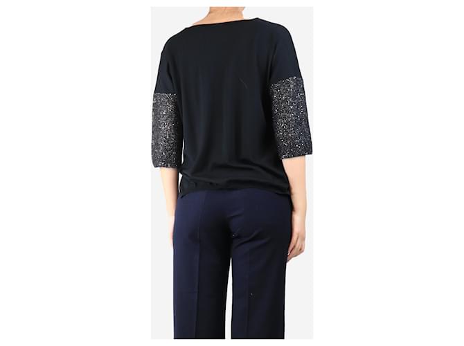 Autre Marque Pullover mit schwarzen Paillettenärmeln - Größe S - Ansicht 2